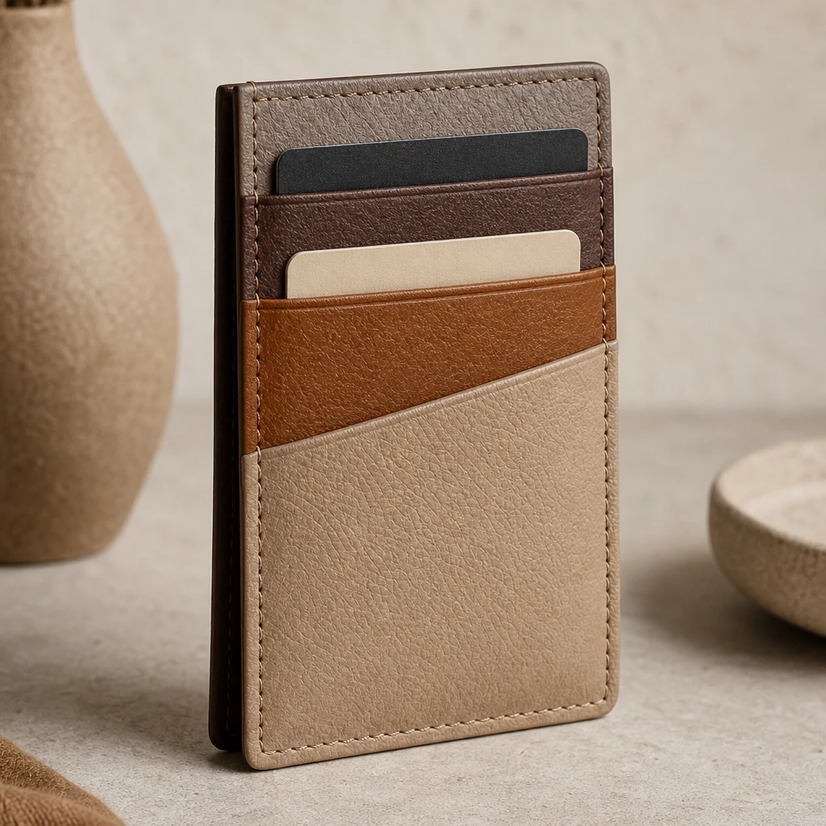 Black Leather Zip Wallet